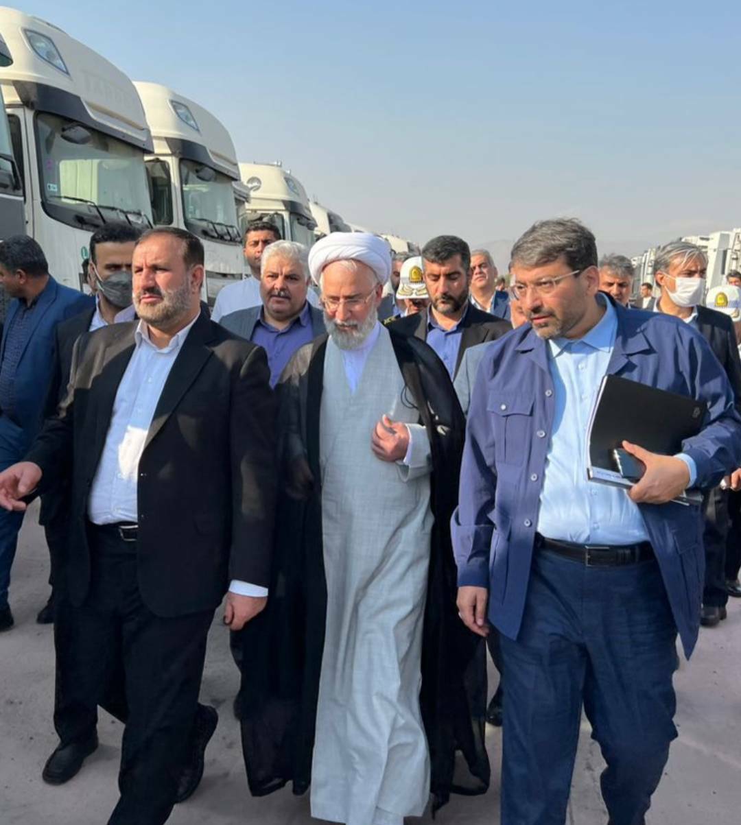 بازدید حجتالاسلام والمسلمین موحدی آزاد دادستان کل کشور بهمراه دکتر محمد رضوانی فر رئیس کل گمرک از گمرک تهران