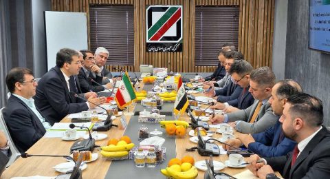 دیدار محمد رضوانی‌فر معاون وزیر اقتصاد و رئیس کل گمرک ایران و حسن حمود حسانی مشاور وزارت مالیه و رئیس کل گمرک عراق در تهران